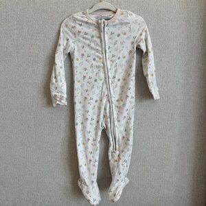 Charming Floral Kids Footie Pajamas